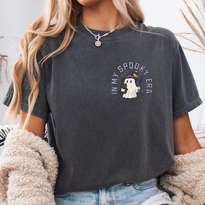 In My Spooky Era Cute Black Cat Shirt,Halloween Shirts,Fall Shirts,Crewneck Shirt,Comfort Colors Women&#39;s T-Shirt,Unisex Halloween  T-Shirt