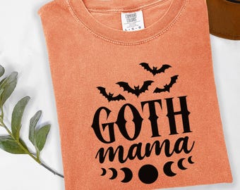 Goth Mama T-Shirt, Spooky Moms Club, Halloweener Girls, Comfort Colors, 3XL
