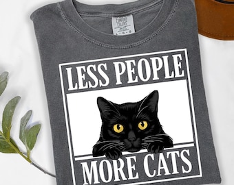 Funny Cat Dad Shirt: Less People More Cats - Gift for Cat Lovers