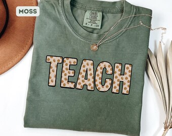 Comfort Colors® Teach T-Shirt, Teacher Coffee Shirt, Teacher Life Tee, School Shirt, Teacher Appreciation