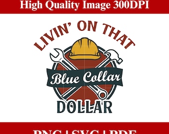 Orgullo de cuello azul PNG SVG: Diseño retro de ropa de trabajo estadounidense (descarga digital)