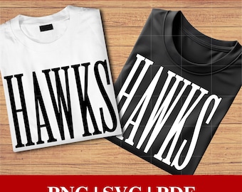 Hawks Mascot SVG Design: School Spirit PNG, PDF (Instant Download