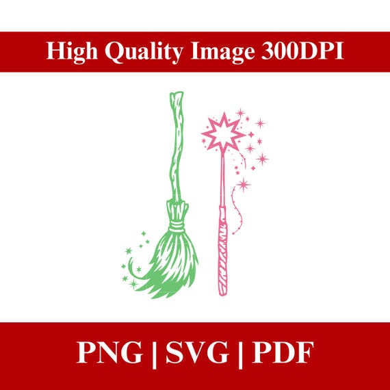 Wicked Wand Broomstick SVG Design, Changed for Good PNG, Defying Gravity SVG, Wicked Musical Witches Png, Halloween Png - Instant Download