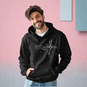 Minimalist Circuit Board Hoodie for Engineers & Tech Lovers – Electronic Design Sweatshirt – STEM Geek Unisex Pullover – Gift for Programmer