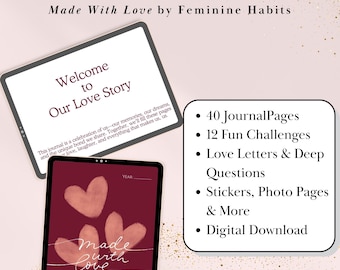 Couples Love Journal: 40+ Page Printable Scrapbook (PDF Download)