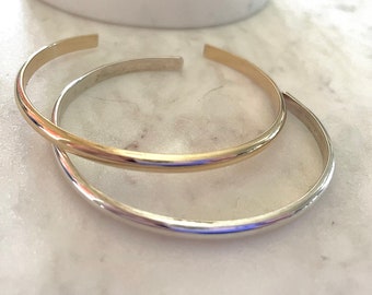 Sterling silver, 14K  gold filled personalized cuff bracelet