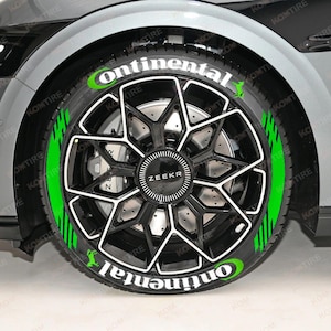 Continental Stripe Tire Stickers – Tire Lettering & Permanent Tire Decals for All Vehicles – 8 pcs 4 All Tires Full Set
