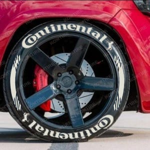 Continental Stripe Tire Stickers – Tire Lettering & Permanent Tire Decals for All Vehicles – 8 pcs 4 All Tires Full Set