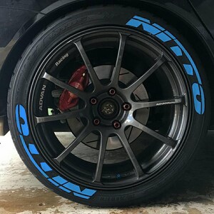 Nitto Tire Stickers – Tire Lettering & Permanent Tire Decals for All Vehicles – 8 pcs 4 All Tires Full Set