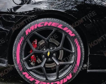 Michelin Stripe Tire Stickers – Tire Lettering & Permanent Tire Decals for All Vehicles – 8 pcs 4 All Tires Full Set