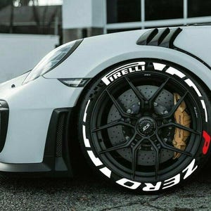 P Zero Stripe Tire Stickers – Tire Lettering & Permanent Tire Decals for All Vehicles – 8 pcs 4 All Tires Full Set