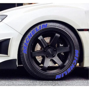 Michelin Tire Stickers – Tire Lettering & Permanent Tire Decals for All Vehicles – 8 pcs 4 All Tires Full Set