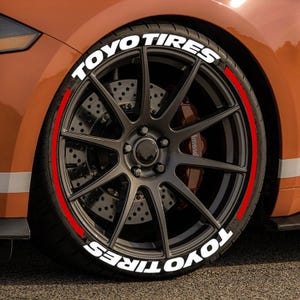 Toyo Tires Stripe Tire Stickers – Tire Lettering & Permanent Tire Decals for All Vehicles – 8 pcs 4 All Tires Full Set