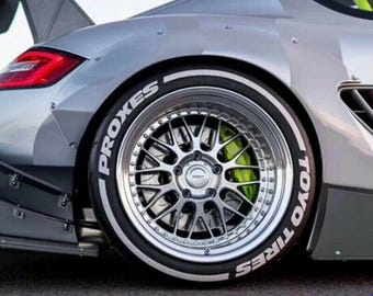 Naklejki na opony Toyo Tires Proxes Stripe – napisy na opony i trwałe naklejki na opony do wszystkich pojazdów – 8 szt. na wszystkie opony, pełny zestaw