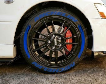 Michelin Stripe Tire Stickers – Tire Lettering & Permanent Tire Decals for All Vehicles – 8 pcs 4 All Tires Full Set