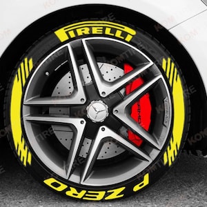P Zero Stripe Tire Stickers – Tire Lettering & Permanent Tire Decals for All Vehicles – 8 pcs 4 All Tires Full Set