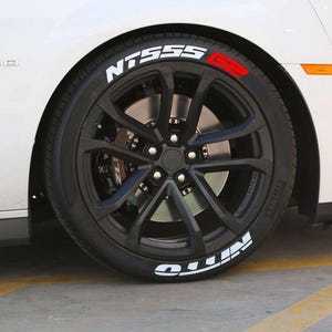 Nitto NT555 G2 Tire Stickers – Tire Lettering & Permanent Tire Decals for All Vehicles – 8 pcs 4 All Tires Full Set