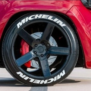 Michelin Tire Stickers – Tire Lettering & Permanent Tire Decals for All Vehicles – 8 pcs 4 All Tires Full Set