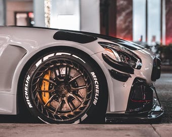 Michelin Stripe Tire Stickers – Tire Lettering & Permanent Tire Decals for All Vehicles – 8 pcs 4 All Tires Full Set