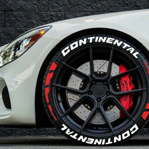 Continental Stripe Tire Stickers – Tire Lettering & Permanent Tire Decals for All Vehicles – 8 pcs 4 All Tires Full Set