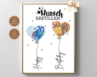 Birthday Money Gift | Last Minute Birthday Gift PDF Instant Download | Wish Granter | Gift | Birthday Present