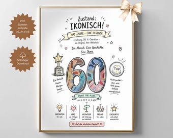 Regalo in denaro per il 60° compleanno di un uomo o di una donna, 1966, iconico regalo di compleanno in denaro, regalo in denaro fai da te, vintage, divertente download PDF fai da te