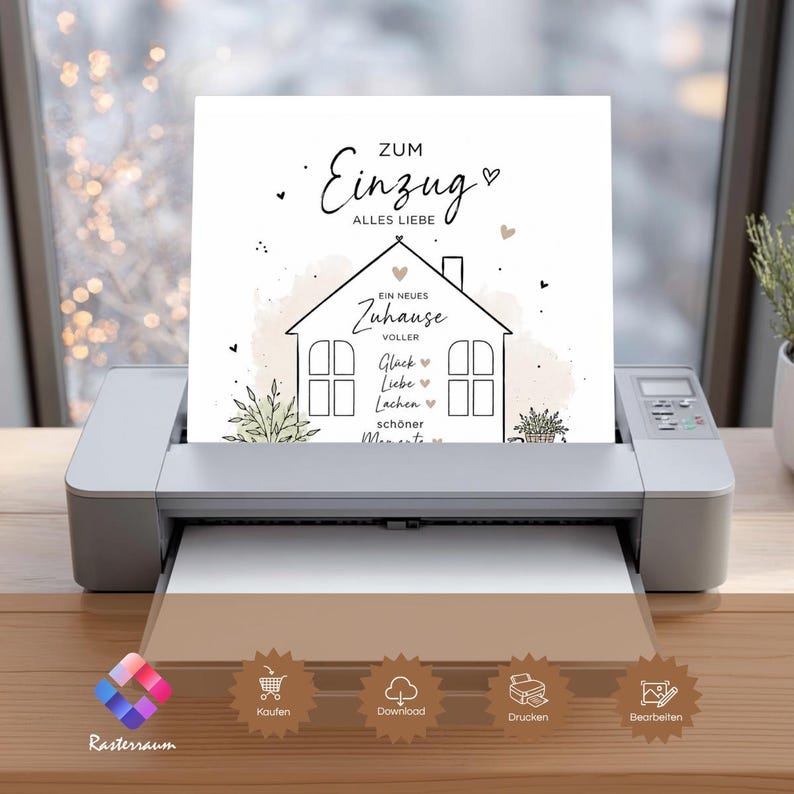 Geldgeschenk zum Einzug PDF Vorlage Umzug neues Zu Hause DIY Geschenk ...
