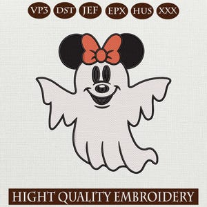 Cute Ghost Embroidery Design, Halloween Machine Embroidery Pattern, Ghost File Embroidery, Digital Download File Halloween