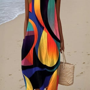 Sleeveless Colorful Light Breathable Maxi Dress
