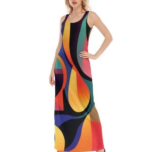 Vibrantly Colored Long Vest Dress - Colorful and Stylish