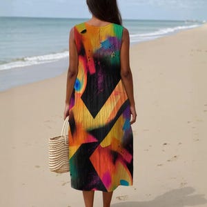 Sleeveless Rainbow Colors Light Breathable Maxi Dress
