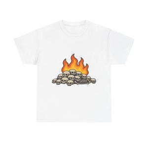 Skull Fire Emoji Unisex Heavy Cotton Tee