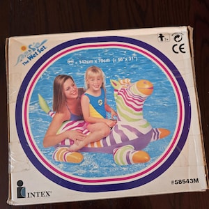 1994 Vintage NEW  The Wet Set Zebra INTEX Pool Inflatable