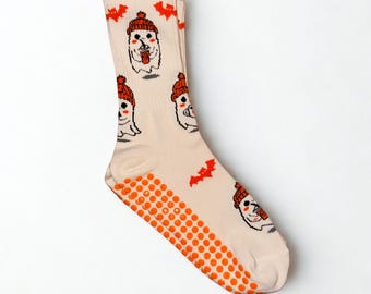 Spooky Ghost Halloween Pilates Socks