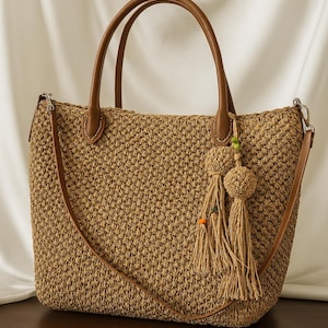 Eco-Friendly Summer Carryall: Handmade Woven Crochet Tote with Bohemian Flair