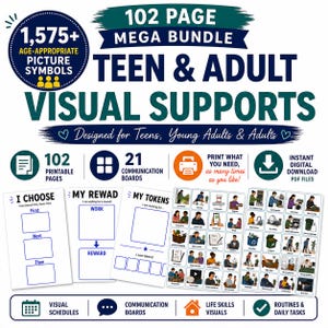 Teen & Adult Visual Schedule Mega Bundle | 1,575 Picture Symbols | 21 Communication Boards   PDF | AAC, Autism, ABA,