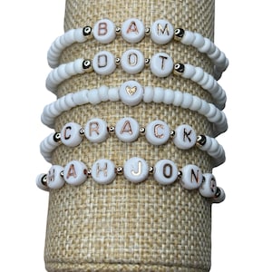 Mahjong Tile Bracelet: Glass Bead & 14K Gold Filled Accent