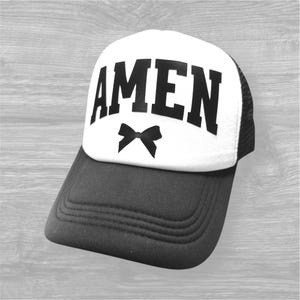 Simple “Amen” Trucker Hat | Minimalist Christian Baseball Cap | Faith Apparel Gift for Men & Women