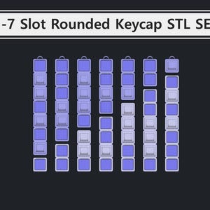 Afgeronde toetsenlade met 1–7 sleuven STL-set | Clicker met gladde grip | MX-compatibele bureau- en sleutelhangerfidget