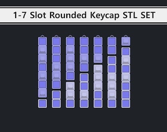 Zestaw zaokrąglonych nakładek klawiszy STL na 1–7 gniazd | Klikacz o płynnym chwycie | Kompatybilny z MX brelok na biurko i klucze