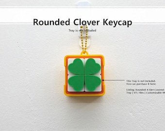 Klawisze Clover | Zestaw 4 klawiszy | Plik STL | Kompatybilne z zaokrągloną tacką na klawisze | Niestandardowe