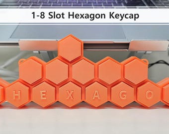 Tacka na klucze z sześciokątnymi nakładkami na 1–8 gniazd | Zestaw STL (35 plików) | Klikacz i zabawka antystresowa