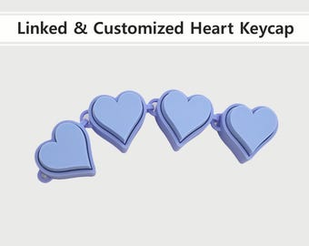 Połączona i spersonalizowana tacka na klawisze w kształcie serca STL | Klikacz | Biurko Fidget | Modułowa konstrukcja łańcucha