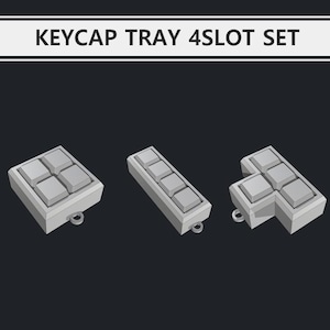4-Slot Keycap Tray Set STL | MX-Compatible Fidget Toy Holder | 3 Geometry Types
