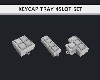 Zestaw 4 tacek na klawisze STL | Uchwyt na zabawki sensoryczne zgodny z MX | 3 typy geometrii