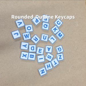 Rounded Outline Keycaps STL Set | Smooth Grip Clicker | MX-Compatible Desk & Keychain Fidget