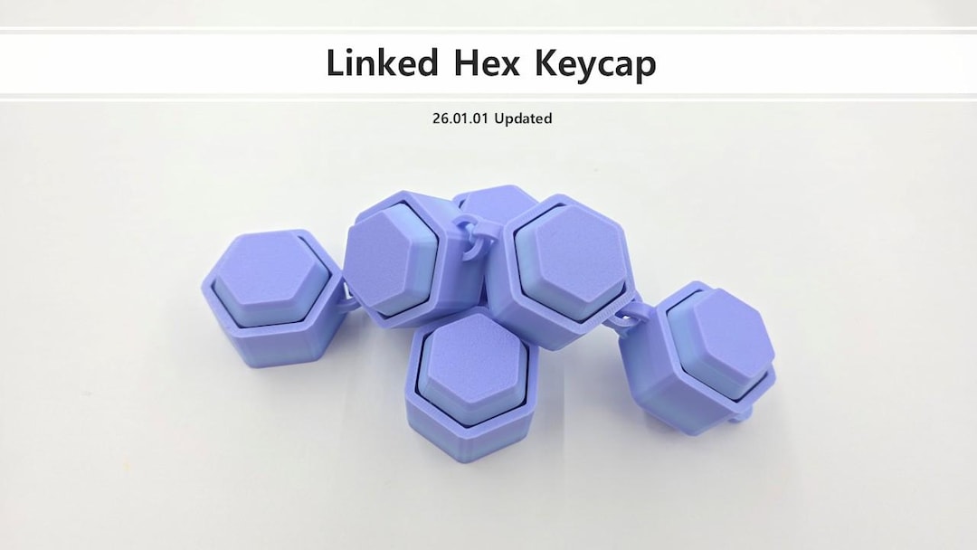 Hex Key Caps Linked Hex Keycap | Modular Chain Keycap STL Set | Mx-compatible ...