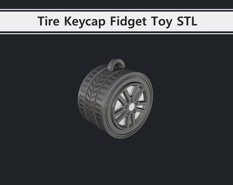 Zabawka Fidget Toy Tire Keycap STL | Klikacz i zabawka biurkowa zgodna z MX | W zestawie opcja breloka
