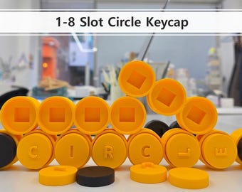 Okrągła tacka na klucze Fidget Tray | Klikacz MX STL z 1–8 gniazdami | Zabawka na biurko i brelok | 19 plików