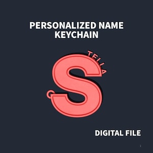 Ontwerp van een gepersonaliseerde naam met typografie (STL-bestand) | Sleutelhanger met initialen (STL-bestand) | Op maat gemaakt | Direct te downloaden